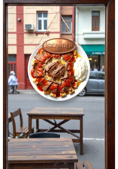 İskender Temalı İpli İpli Mdf Ahşap Kapı Duvar Süsü, Restoran, Salon, Mutfak Dekoratif Tablo