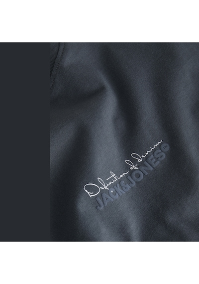 Jack & Jones Erkek Gögüs Baskili Bisiklet Yaka Tisört - Kendrick - 12298420 Turbulence
