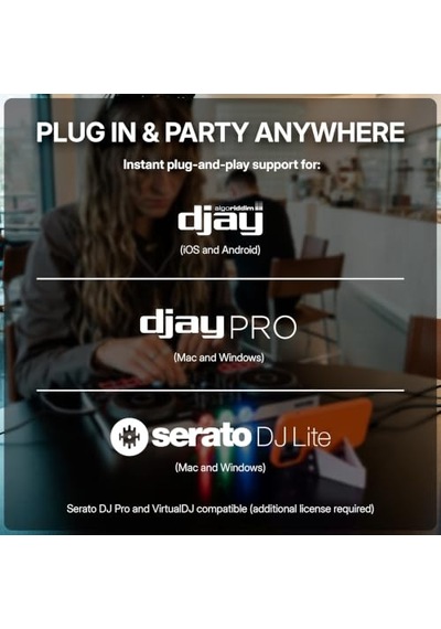 Numark Party Mix Iıı Dahili Işıklı Bluetooth Dj Controller 2 Deck, 16 Pad, Stems Kontrolü, Beat Assist, Smart Fader, Usb-c, Serato Dj Lite & Algoriddim Djay Dahil, Başlangıç Dj Seti