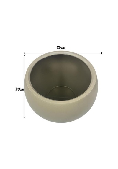 Küre Yuvarlak Top Vazo Dekoratif Saksı Mokka 25 20cm