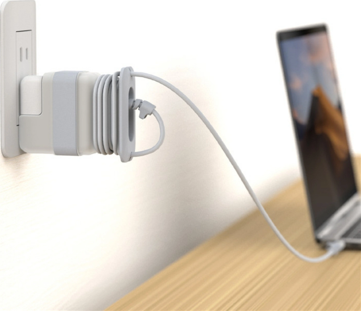 Apple Uyumlu MacBook Air 13.6 M2 M3 35w Ve Air 13 M1 30w Adaptör Kılıfı Küçük Gövde Kablo Koruma Organizer Pembe