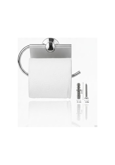 Metal Tuvalet Kağıtlığı Gümüş Renk Kapaklı Wc Kağıt Askısı 10x12 Cm Modern Banyo Aksesuarı 000 Açık Krem