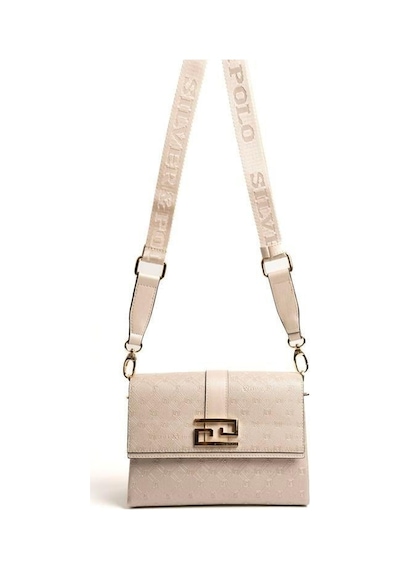Silver Polo Sp1009 Kadın Çapraz Çanta Logolu Bej-s.bej