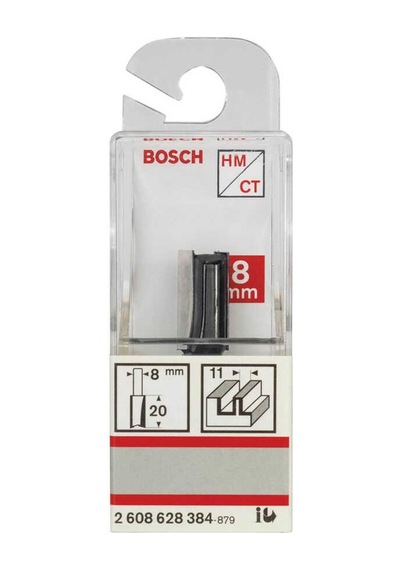 Bosch Standard Seri Ahşap İçin Çift Oluklu, Sert Metal Düz Freze Ucu 8*11*51mm