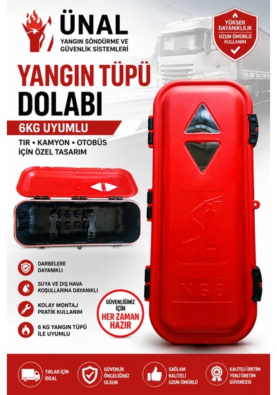 6 Kg Araç Yangın Tüpü Kkt Abc Oto Muayene Yangın Söndürücü Montaj Aparatlı