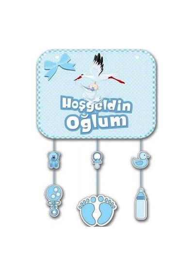 Hoşgeldin Oğlum Kapı Süsü Karton