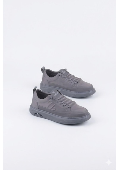 Pepita E327 Rahat Hafif Keten Lastik Bağcıklı Günlük Sneaker Erkek Spor Ayakkabı Gri
