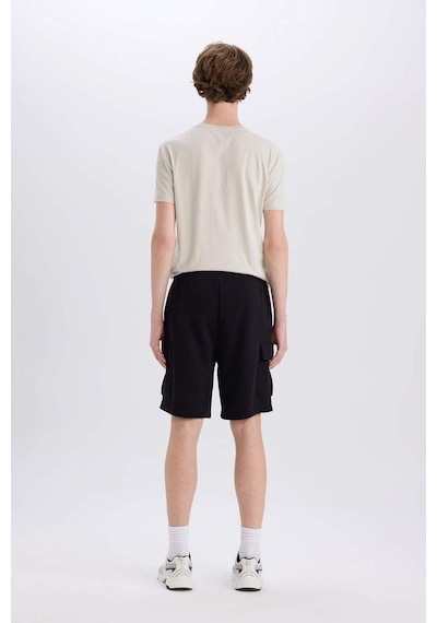 DeFacto Regular Fit Beli Bağcıklı Kargo Cepli Şort D9494AX25SMBK81