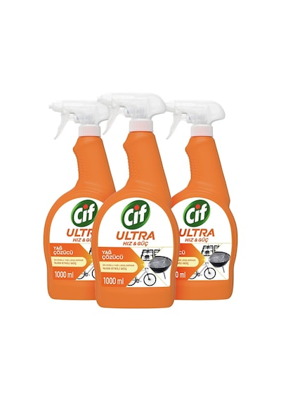 Cif Ultra Hız & Güç Yağ Çözücü Leke ve Kir Çıkarıcı Sprey 3 x 1 L