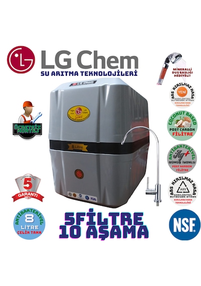 Lg Chem Cool Gribyz 8lt 5fl Montaj Dahil 10aşama Su Arıtma Cihazı