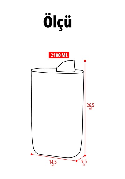 İronika Silikon Kapaklı Ölçekli Toz Sıvı Tablet Deterjan Saklama Kabı Kutusu 2100 Ml 3 Adet Beyaz