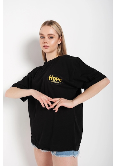 Startmore Logo Baskılı Beyaz Tişört Hope Siyah