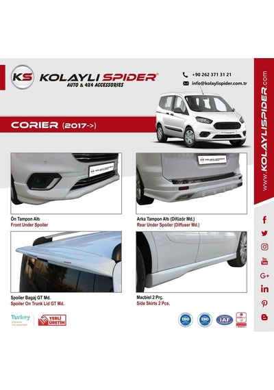 Ford Courier Ön Tampon Çıtası 2 Prç Krom 2017 ve Sonrası