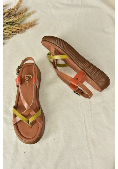 Fox Shoes Multi Hakiki Deri Kadın Sandalet