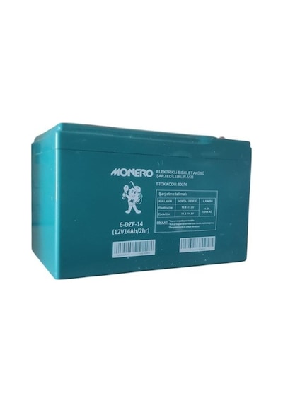 Monero 12v-14 Amper Yatık 4'lü Paket E-bıke Akü-yeni Tarihli Ebatlar:150x101x99mm
