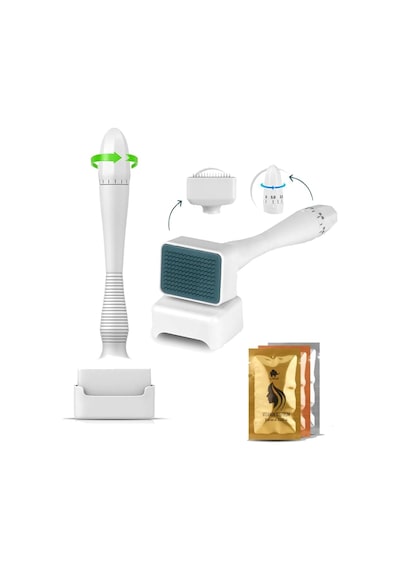 140 Titanyum Iğneli Ayarlanabilir Iğne Ölçülü 0.25-3.0mm Dermastamp -serum Seti Hediyeli