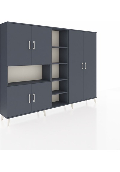 Arges Dolap 13 Raflı 6 Kapaklı 220x30x163 Antrasit-antrasit Antrasit-antrasit Arges Dolap 13 Raflı 6 Kapaklı 220x30x163 Antrasit-antrasit Antrasit-antrasit