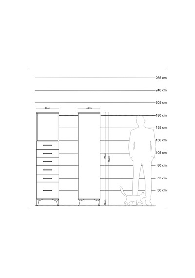 Hyperion Dolap Tek Raflı 6 Çekmeceli 44x44x182 Çam-çam Çam Hyperion Dolap Tek Raflı 6 Çekmeceli 44x44x182 Çam-çam Çam
