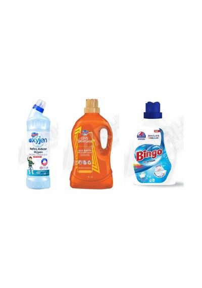 Bingo Oksi Jen 750 Ml +giysi Şampuanı 3lt + Beyazlar İçin Sıvı Det. 1755 Ml 3'lü Set Diğer