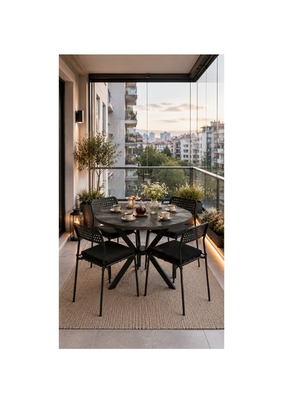 Siyah 4 Kişilik Minderli Balkon Takımı, Balkon Masası, Balkon Sandalyesi, Yuvarlak Masa, Yemek Masası, Mutfak Masa Sandalye Takımı, 4 Sandalye 1 Masa Siyah/siyah-siyah Siyah 4 Kişilik Minderli Balkon Takımı, Balkon Masası, Balkon Sandalyesi, Yuvarlak Masa, Yemek Masası, Mutfak Masa Sandalye Takımı, 4 Sandalye 1 Masa Siyah/siyah-siyah