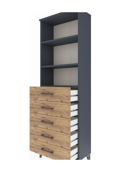 Arges Dolap 3 Raflı 5 Çekmeceli 60x30x182 Antrasit-çam Antrasit Arges Dolap 3 Raflı 5 Çekmeceli 60x30x182 Antrasit-çam Antrasit