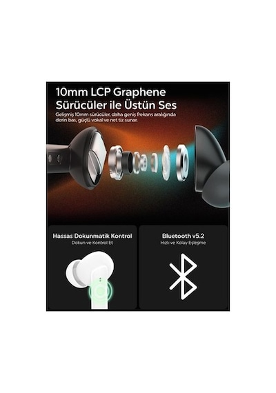 Spigen Audio Tws P20 Bluetooth Kablosuz Kulaklık - Anc Pro Aktif Gürültü Engelleme & 10mm Graphene
