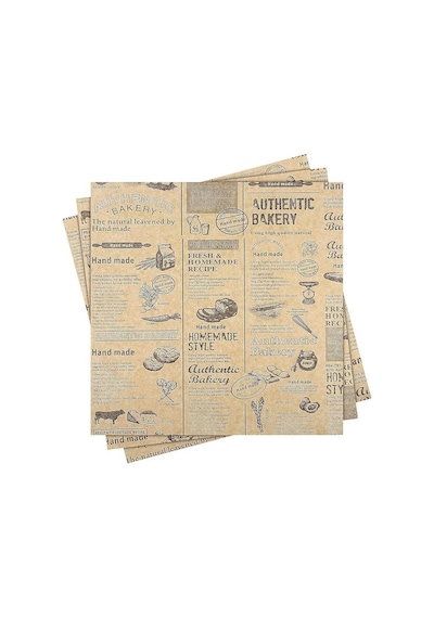 Vintage Baskılı Gıda Sunum Kağıdı Hamburger, Sandviç, Patates, Tost Ve Atıştırmalık Servis Kağıdı, Kafe Restoran Sunum Ve Paketleme Kağıdı Diğer