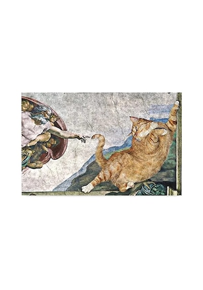 Komik Tasarımlı Dekoratif Kapı Paspası, 45x70 Cm Boyutunda Açık Bej