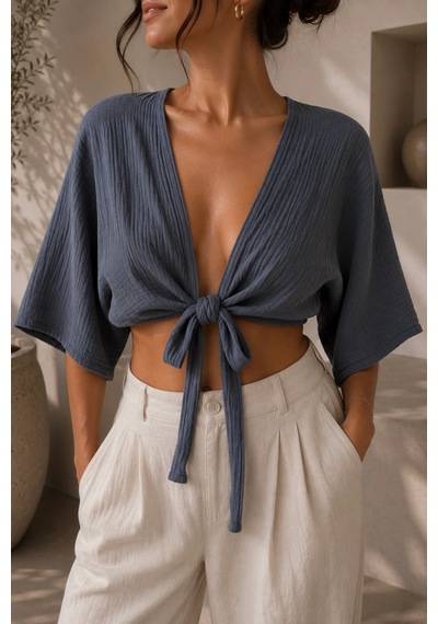 Bbbutikbasic Kadın Müslin Bağlamalı Bolero Bluz Oversize Salaş Yazlık Kimono Hırka My3535 Antrasit Bbbutikbasic Kadın Müslin Bağlamalı Bolero Bluz Oversize Salaş Yazlık Kimono Hırka My3535 Antrasit