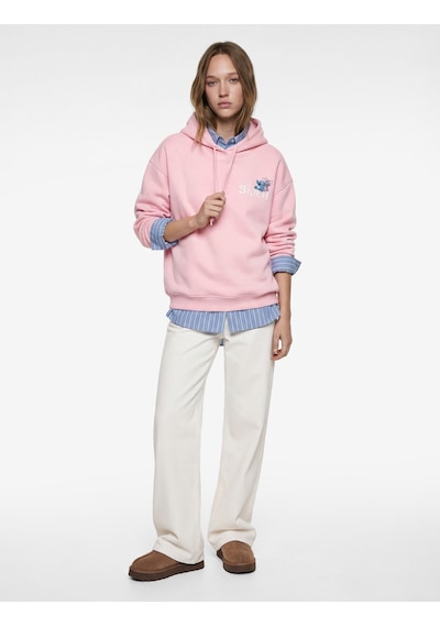 Koton Stitch Lisanslı Kapüşonlu Arkası Baskılı Oversize Sweatshirt Pembe 6wal10692ık Gülkurusu Koton Stitch Lisanslı Kapüşonlu Arkası Baskılı Oversize Sweatshirt Pembe 6wal10692ık Gülkurusu