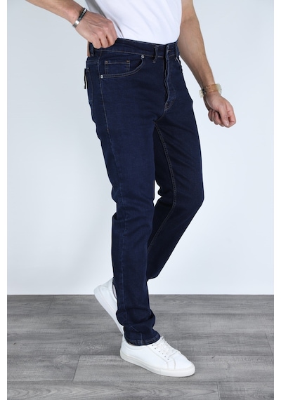 Myrab Denim Erkek Lacivert Regular Fit Rahat Kesim Denim Kot Pantolon - Esnek Likralı Jeans