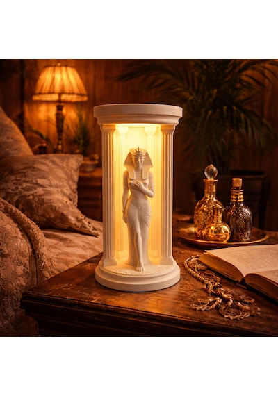 Mısır Tanrıça Lambası Led Gece Lambası Dekoratif Ev Aydınlatma Beyaz