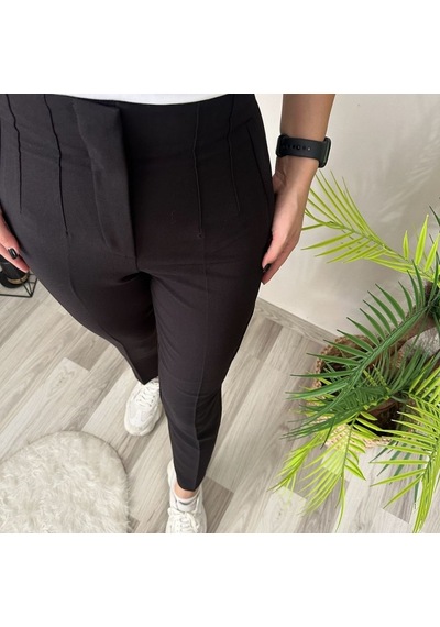Buğrahayalin Kadın Üste Oturan Paçası Bilek Üzerinde Biten Krep Kumaş Kumaş Pantolon 36 S - 50 5xl Siyah