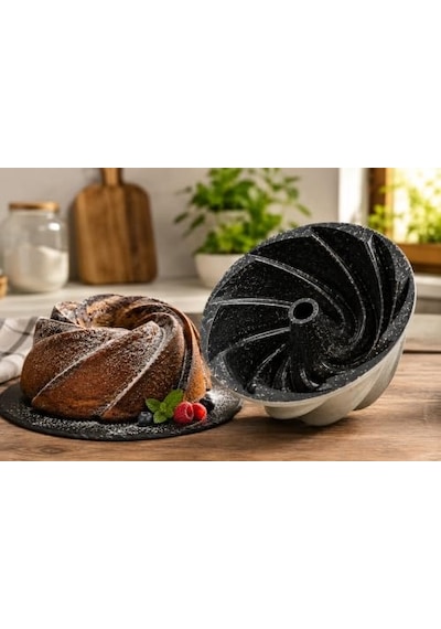 Rüzgar Gülü Model Döküm Kek Kalıbı Göbekli Bundt 24 Cm Çap, 9 Cm Derinlik Yapışmaz Kaplama Diğer