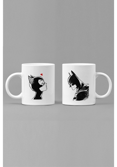 Catwoman Ve Batman Sevgili/çift/arkadaş 2'li Kupa Bardak Seti