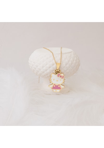 Dkmn Gümüş Hello Kitty Pembe Mine Taşlı Gümüş Kolye