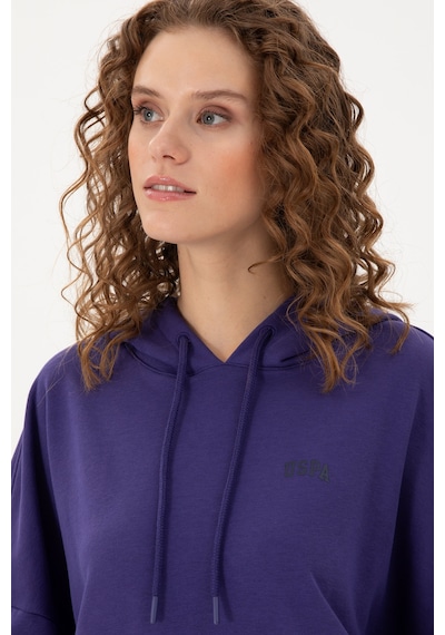 U.S. Polo Assn. Kadın Mor Kapüşonlu Basic Sweatshirt 50297324-VR038