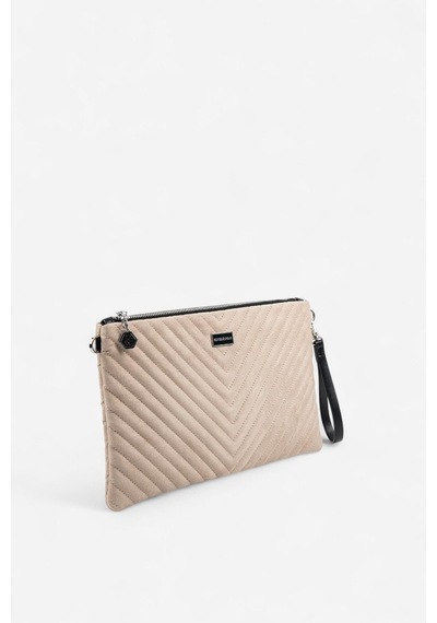 Silver Polo Sp1034 Kadın Portföy & Clutch Kapitone V Süet Bej-süet Bej