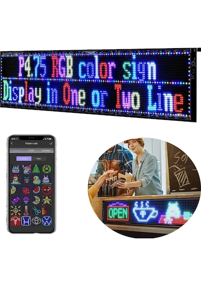 Powermaster Pm-23829 23,2x102cm Kayan Yazı Led Tabela Araç Oto Arka Cam İçin Led Yazılı Tabela