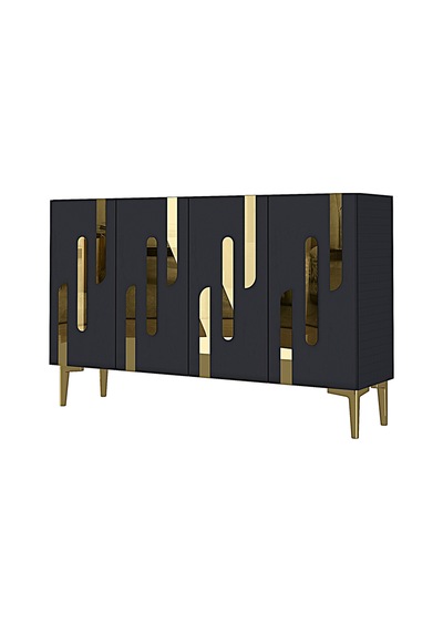 Ka1229ag Ece Konsol Ve Tv Sehpası Antrasit-gold 120cm Ka1229ag Ece Konsol Ve Tv Sehpası Antrasit-gold 120cm