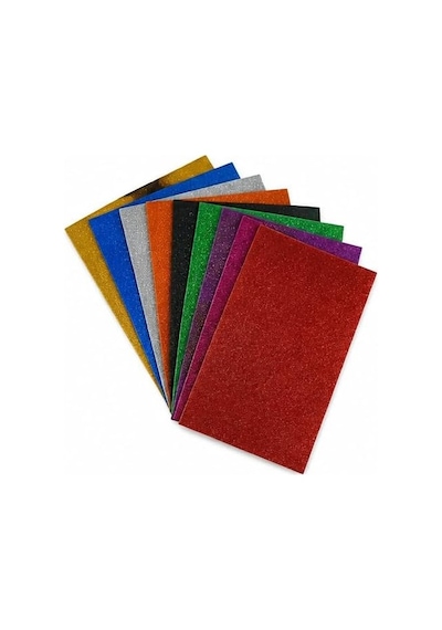Simli Eva Yapışkanlı 10 Renk 10 Adet 20x30 Cm 1