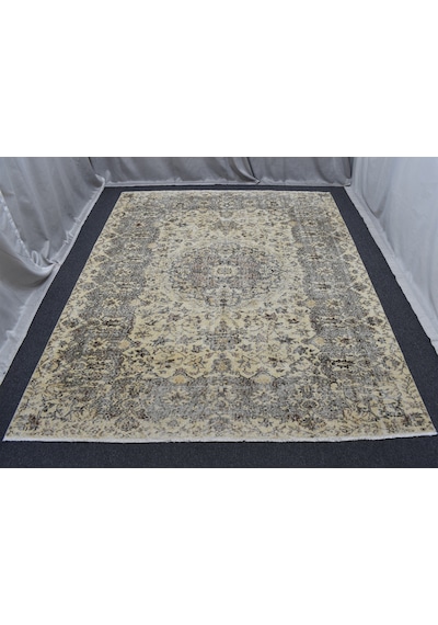 Zehra Abla Halı Vintage 6m2 El Dokuma Şaheser Eskitme Doğal Naturel Yün Salon Halısı 5849 Renkli