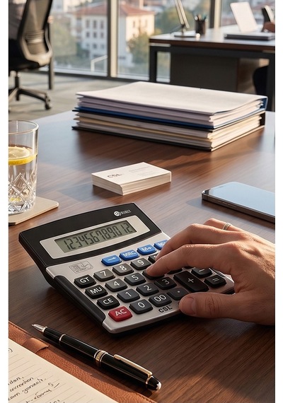 Hesap Makinesi Gri Siyah 11x13 Cm 1 Adet Csl Cs-3122 12 Haneli Orta Boy Ofis Büro Masaüstü Hesap Makinası