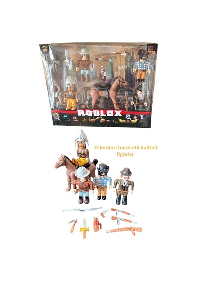 Robloks Kızıldereli Model Aksesuarlı Atlı Figür Oyuncak İthal 13 Parça
