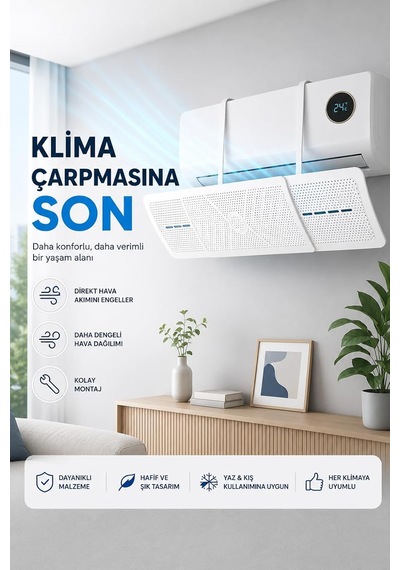 Ayarlanabilir Klima Yönlendirici Aparat 56-95 Cm /hava Yönlendirici Deflektör / Rüzgar Önleyici / Split Klima Uyuml