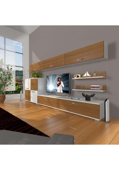 Decoraktiv Eko 8 Slm Std Tv Ünitesi Tv Sehpası Beyaz - Ceviz