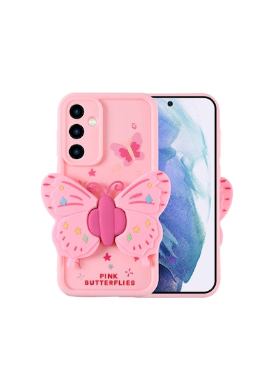 Zore Samsung Galaxy Uyumlu A55 Kılıf Kamera Korumalı Figür Tasarımlı Omsy Kapya Kapak - Pembe Açık