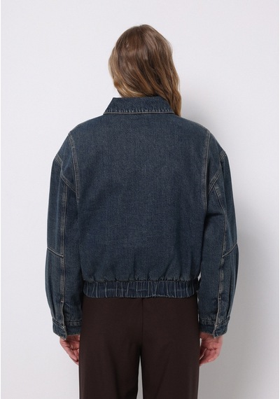 Colins Oversize Fit Çıtçıtlı Astarsız Kadın Mavi Ceket Cl1076054 Q1.v1 Dn44486 Denim