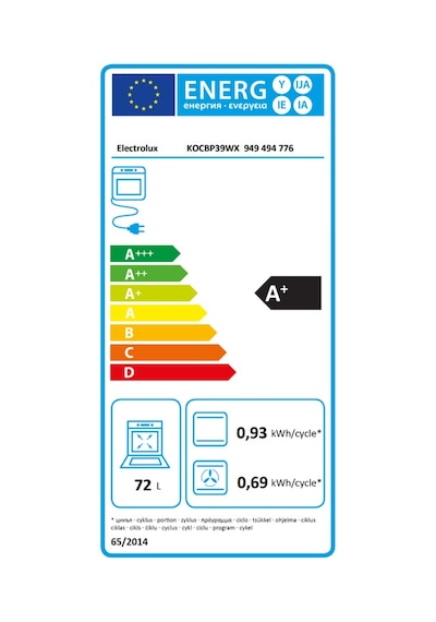 Electrolux KOCBP39WX 72 LT Ankastre Fırın