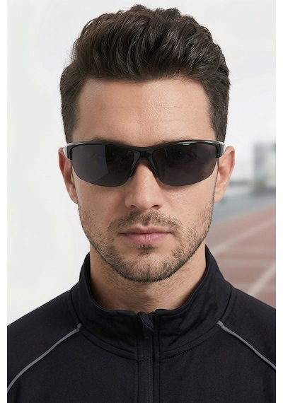 Di Caprio Dc3033black Oval Yarım Çerçeve Polarize Camlı Erkek Güneş Gözlüğü Siyah